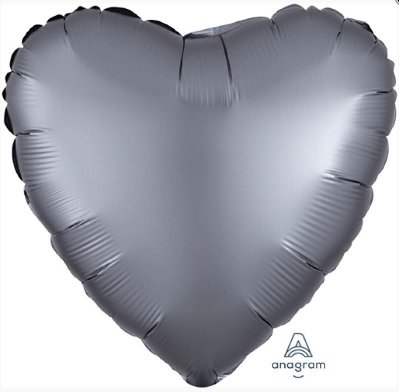 Balloon Foil 45cm Heart Pastel Graphite