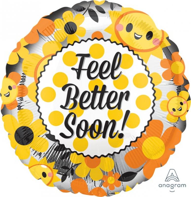 Balloon Foil 45cm Feel Better Floral