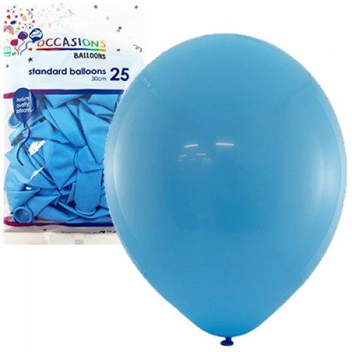 Latex Balloons Light Blue 30cm Occasions Budget Pk/25