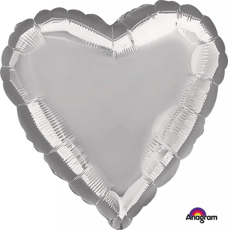 Balloon Foil 45cm Heart Silver