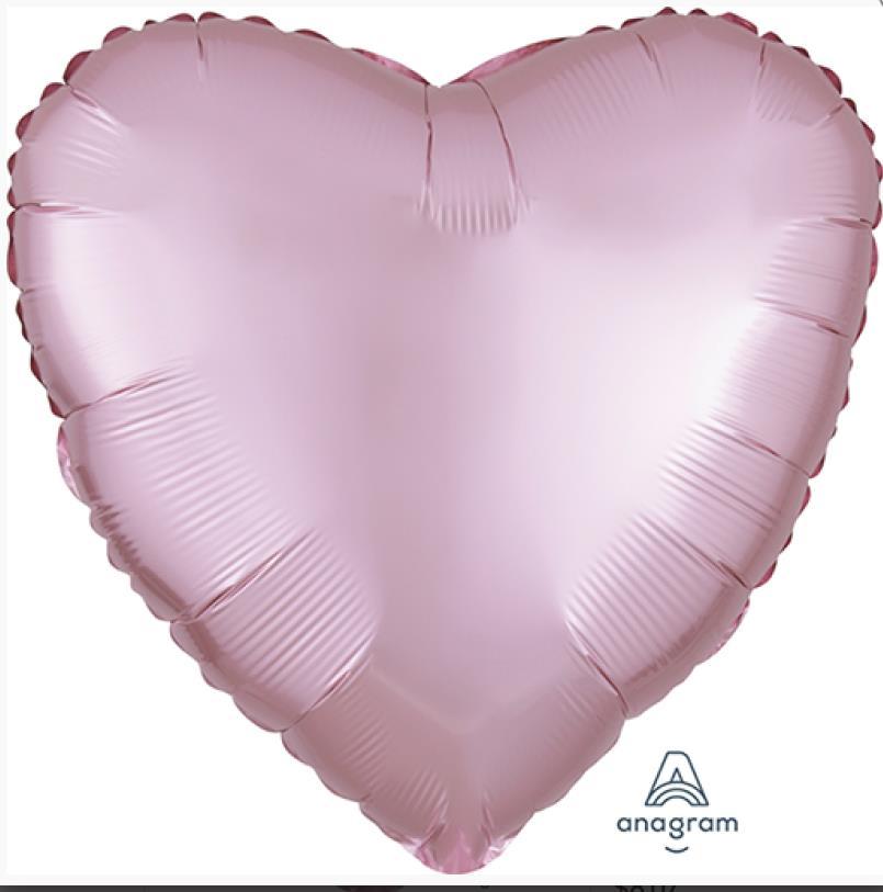 Balloon Foil 45cm Heart Pastel Pink Luxe