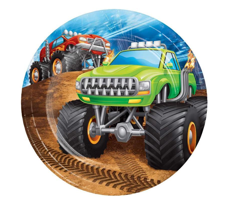 Monster Trucks Lunceon Plates Paper 17.4cm Pk/8