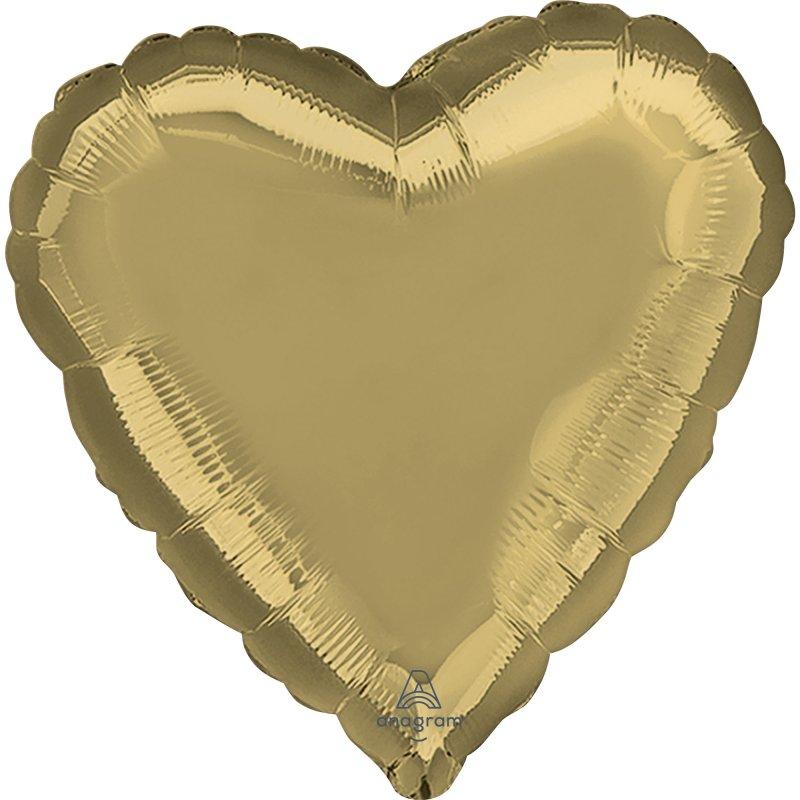 Balloon Foil 45cm Heart White Gold