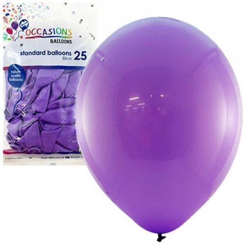 Latex Balloons Purple 30cm Occasions Budget Pk/25