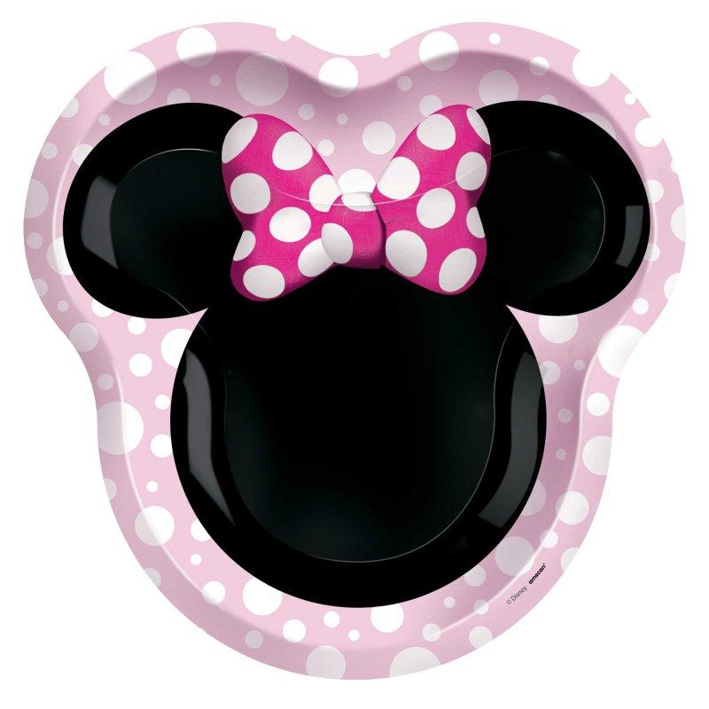 Minnie Mouse Forever Shaped Plates Paper 23cm Pk/8